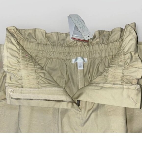 Abound Womens Paper Bag Jogger Khaki Pants High Waist Belted Pockets Size XS - Picture 5 of 8